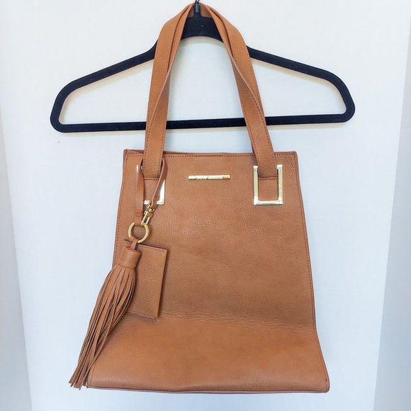 STEVE MADDEN Camel Color Faux Vegan Leather Shoulder Bag - Picture 1 of 8